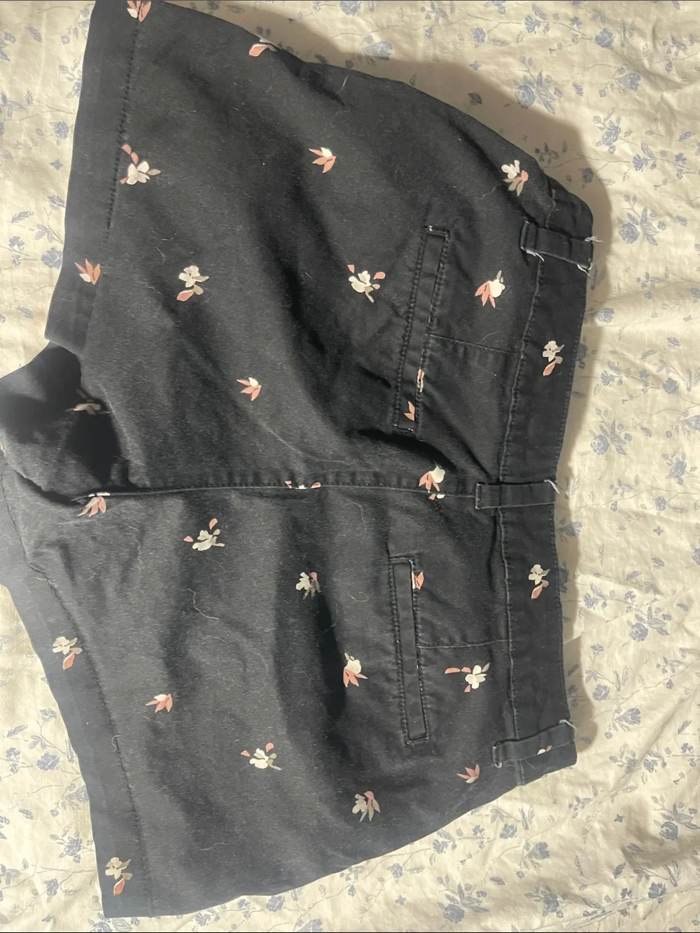 a new day Black Floral Print Women's Jean Shorts